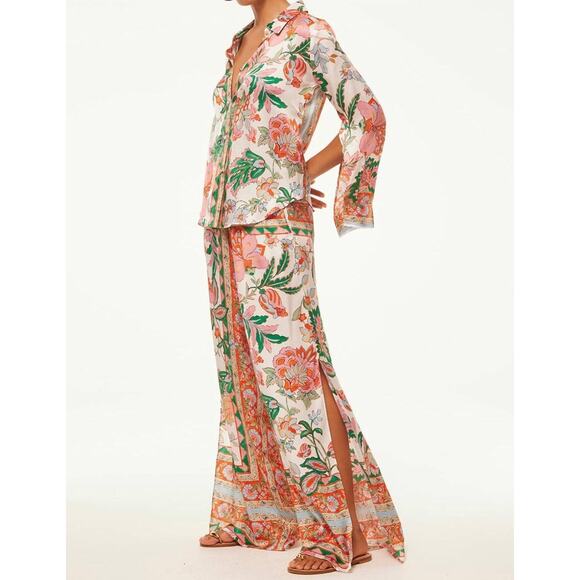 MISA LOS ANGELES ROYA SPLIT SLEEVE FLORAL FABRIC BUTTON FRONT TOP SZ XS $140MSRP - Picture 3 of 11